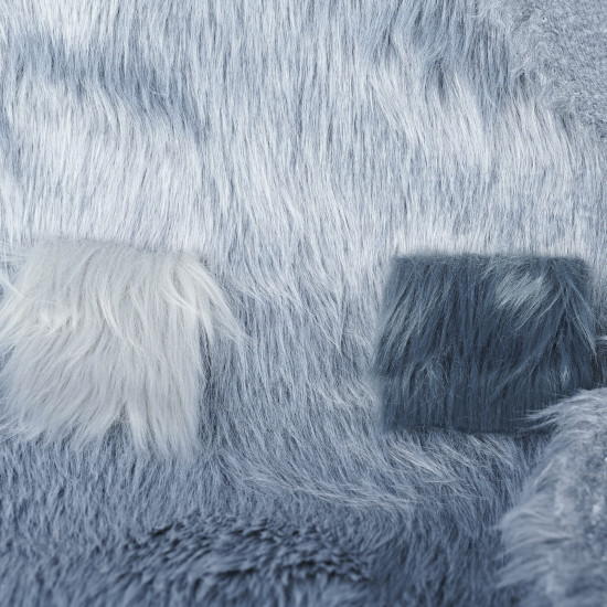 Heather Gray Luxury Shag Faux Fur 