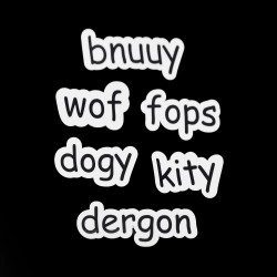 Furry Words Vinyl Stickers - 6 Styles