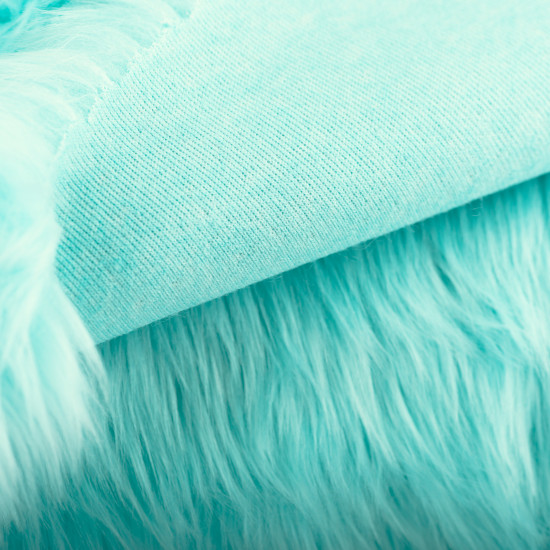 SUPER Luxury LAMMY Faux Fur Fabric Material AQUA 