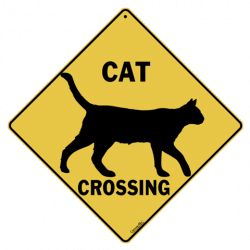 Cat Crossing Sign (Silhouette)