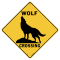 Wolf Crossing Sign (Silhouette)