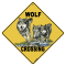Wolf Crossing Sign