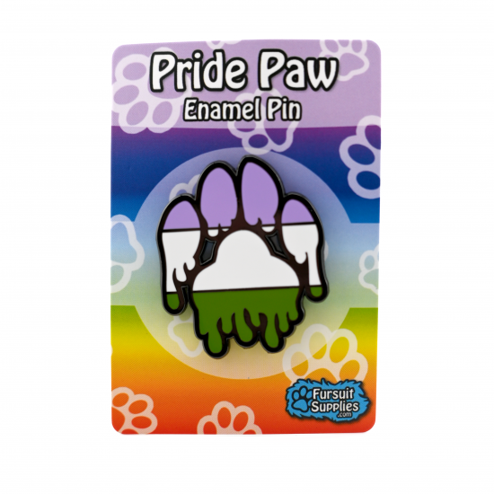 Gooey Paw Genderqueer Pride Enamel Pin