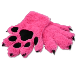 Hot Pink Basic Five Finger Fursuit Handpaws