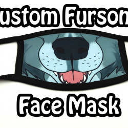 CUSTOM Fursona Reusable 3-Layer Fabric Face Mask