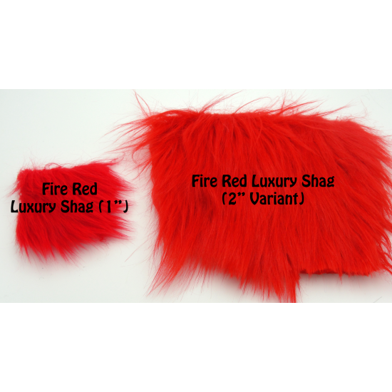 Fire Red Luxury Shag Faux Fur (2in Pile Variant)
