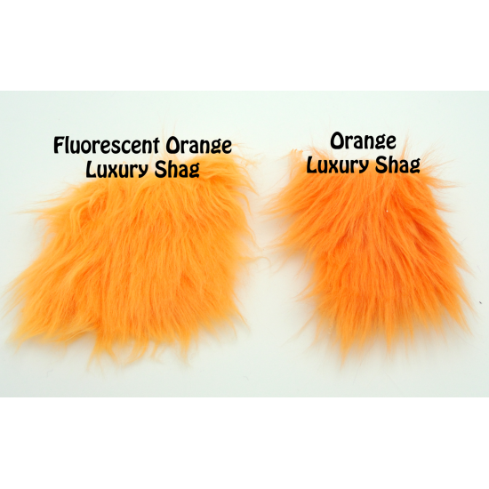 Fluorescent Orange Luxury Shag Faux Fur