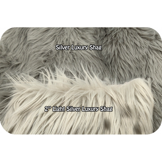Light Silver Luxury Shag Faux Fur (2" Pile)
