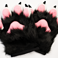 Black and White Deluxe Fursuit Handpaws