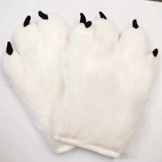White and Pink Deluxe Fursuit Handpaws