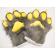Gray and Yellow Deluxe Fursuit Handpaws