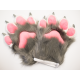 Gray and White Deluxe Fursuit Handpaws