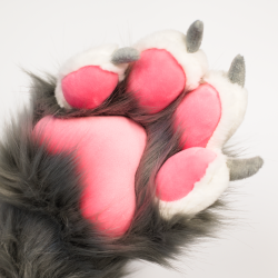 Gray and White Deluxe Fursuit Handpaws