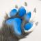 Gray, White, and Blue Deluxe Fursuit Handpaws