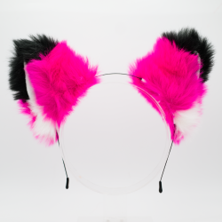 Hot Pink Fox Headband Ears