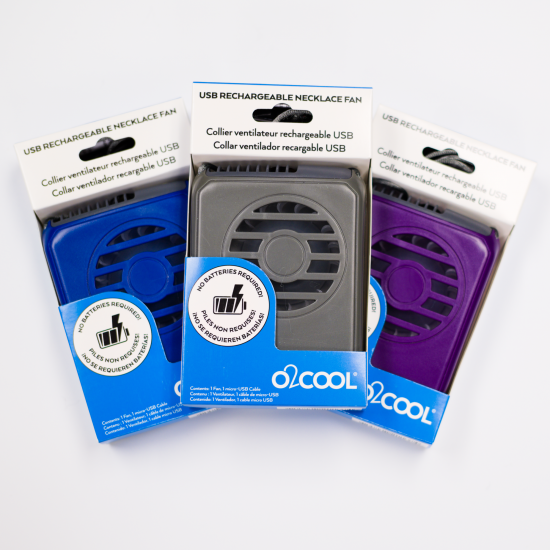 O2Cool Rechargeable Deluxe Necklace Fan