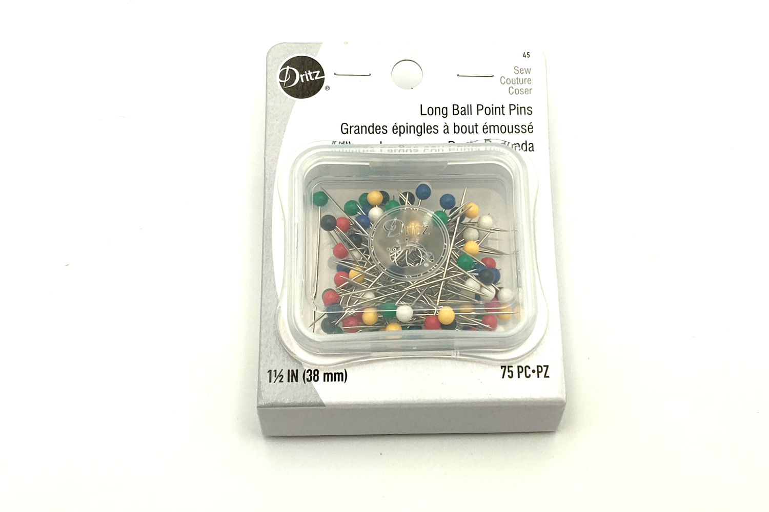 1 – 1/5,1 cm Dritz 75-Piece Long Color Ball Pins 