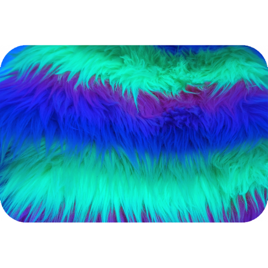 Neon Rainbow Luxury Shag Faux Fur (UV Reactive)