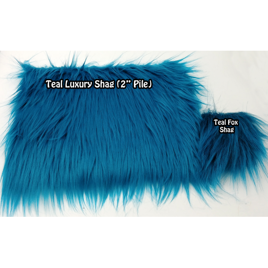 Teal Luxury Shag Faux Fur (2in Pile)