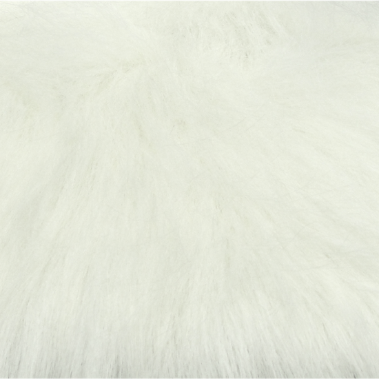 Long Pile Faux Fur Fabric White