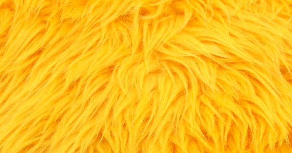 Bright Yellow Shaggy Faux Fur Fabric by the Yard Upholstery Custome 60 Wide  